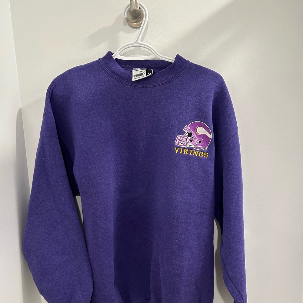 Retro NFL Vikings Puma Purple Crewneck Sweatshirt